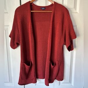 Reitmans Rust Short Sleeve Cardigan Size Medium